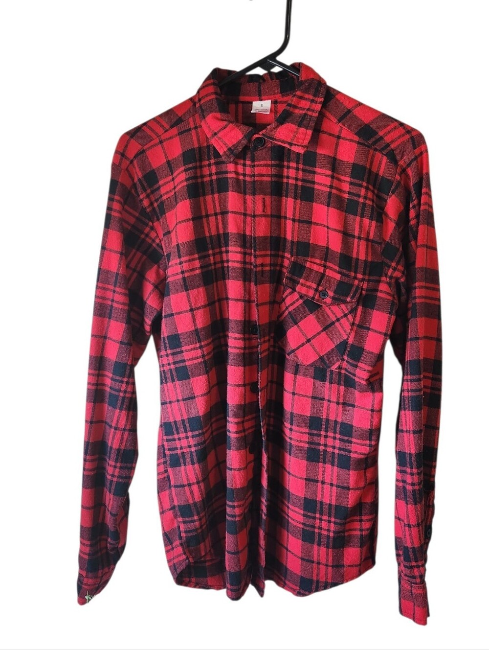 Men's Red Plaid Flannel Shirt - Classic Button-Up